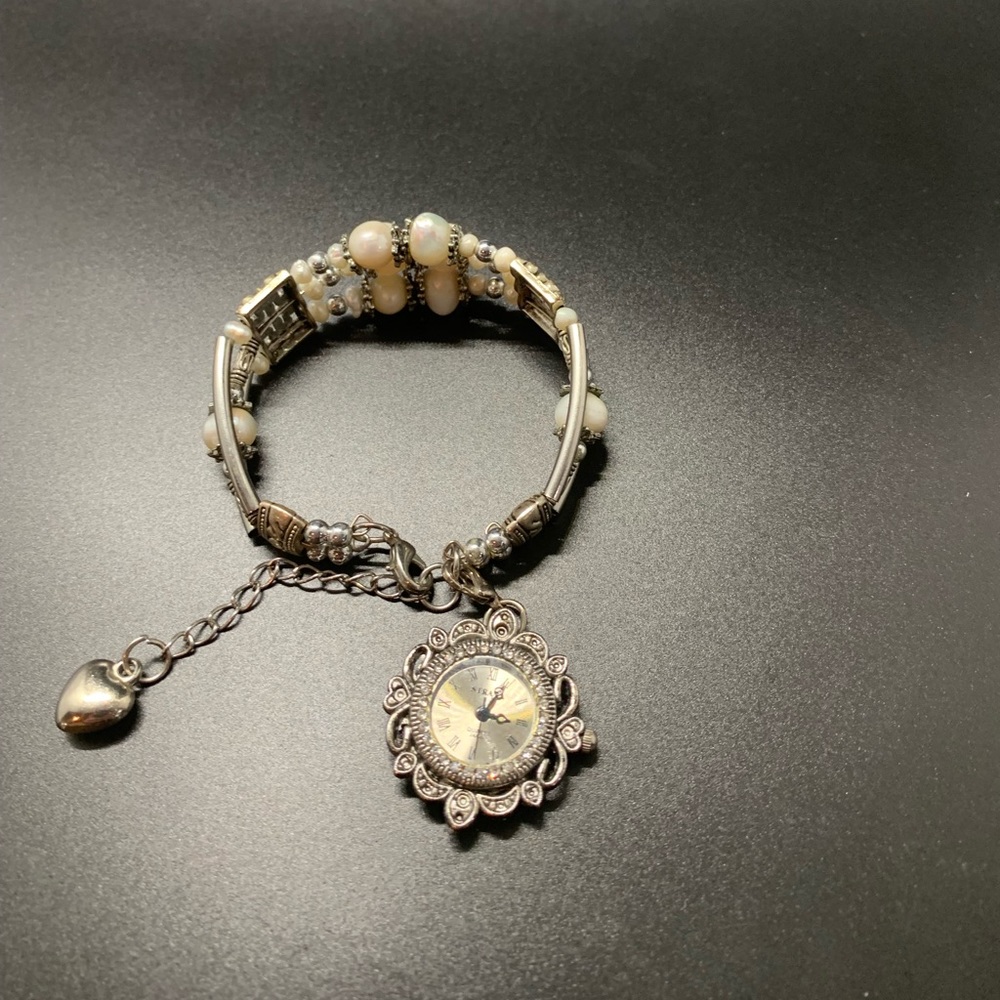 Strada Silver Bracelet Watch and Heart Charm